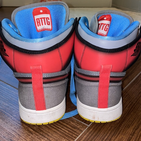 EUC AIR JORDAN 1 Nike RTTG Barcelona Blue Red Size 11.5 main image 9